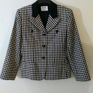 Kasper & company black and white checked jacket